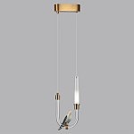 Подвесной светильник с декоративной фигуркой птицы на прозрачной изогнутой трубке Ganthea варинант исполнения - 4 | Loft Concept в Волгограде