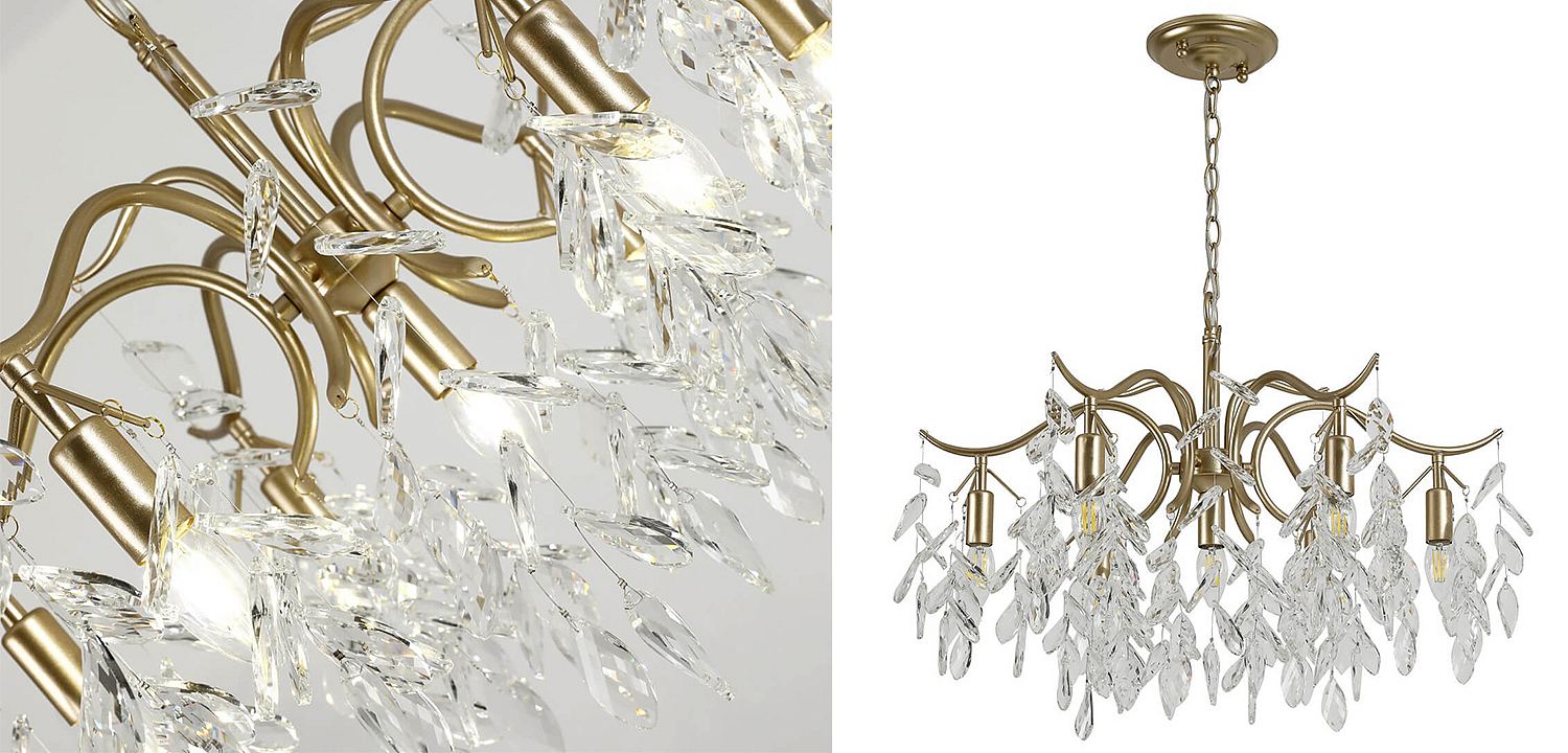 Люстра Hanging Crystal Leaves Chandelier 71 Люстра Hanging Crystal Leaves Chandelier 71 - Loft-Concept в Волгограде