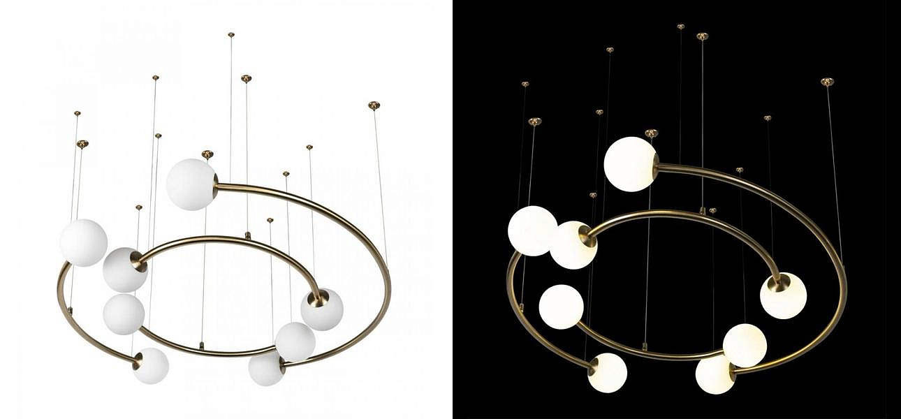 Дизайнерская Модульная Люстра PLANETARY two rings Gold 80 см Дизайнерская Модульная Люстра PLANETARY two rings Gold 80 см - Loft-Concept в Волгограде