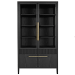 Витрина Primo со стеклянными фасадами и буфетом шпон Черный дуб варинант исполнения - 1 | Loft Concept в Волгограде