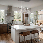 Люстра с 9-ю прозрачными плафонами из стекла в форме капли на прямоугольном потолочном основании цвета хром Lucid Rain  варинант исполнения - 11 | Loft Concept в Волгограде