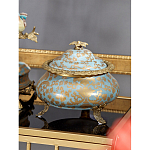 Шкатулка голубого цвета с золотым растительным узором Eden Garden варинант исполнения - 3 | Loft Concept в Волгограде