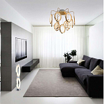 Потолочный светильник светодиодный с золотистым каркасом Ring of Fire варинант исполнения - 1 | Loft Concept в Волгограде