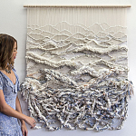 Дизайнерское современное текстильное панно Жемчуг варинант исполнения - 1 | Loft Concept в Волгограде