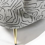 Кресло мягкое с принтом на золотистых ножках Onlooker варинант исполнения - 2 | Loft Concept в Волгограде
