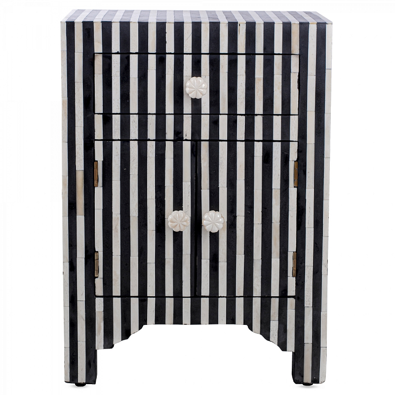 Тумба инкрустация костью Inlaid Bone Stripes чёрно-белые полосы Белый Черный Тумба инкрустация костью Inlaid Bone Stripes чёрно-белые полосы Белый Черный в Волгограде | Loft Concept