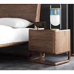 Прикроватный деревянный столик с 2-мя ящиками Moon Walnut Furniture варинант исполнения - 2 | Loft Concept в Волгограде