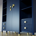 Большой шкаф с витриной Elsa Dreams Blue варинант исполнения - 4 | Loft Concept в Волгограде