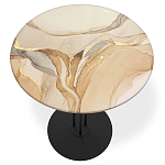 Стол журнальный круглый с бежевой столешницей из стекла Beige Marble варинант исполнения - 2 | Loft Concept в Волгограде