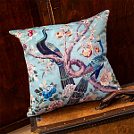 Подушка декоративная с изображением птиц в саду Chinoiserie Garden Two Peacocks Cushion варинант исполнения - 2 | Loft Concept в Волгограде