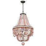 Люстра каплевидной формы украшенная розовыми круглыми бусинами Pink Beads Chandelier варинант исполнения - 1 | Loft Concept в Волгограде