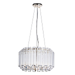 Люстра подвесная круглая с прозрачными хрустальными трубками и золотистым каркасом Диаметр 44 см Hexagon Tube Light варинант исполнения - 1 | Loft Concept в Волгограде