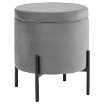 Серый пуф на черных ножках SANJAY варинант исполнения - 1 | Loft Concept в Волгограде