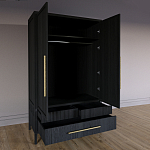 Шкаф платяной Primo с выдвижными ящиками шпон Светлый дуб варинант исполнения - 4 | Loft Concept в Волгограде