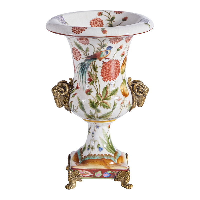 Ваза из фарфора с бронзовыми Овнами Bronze Aries Бронза Мульти в Волгограде | Loft Concept 