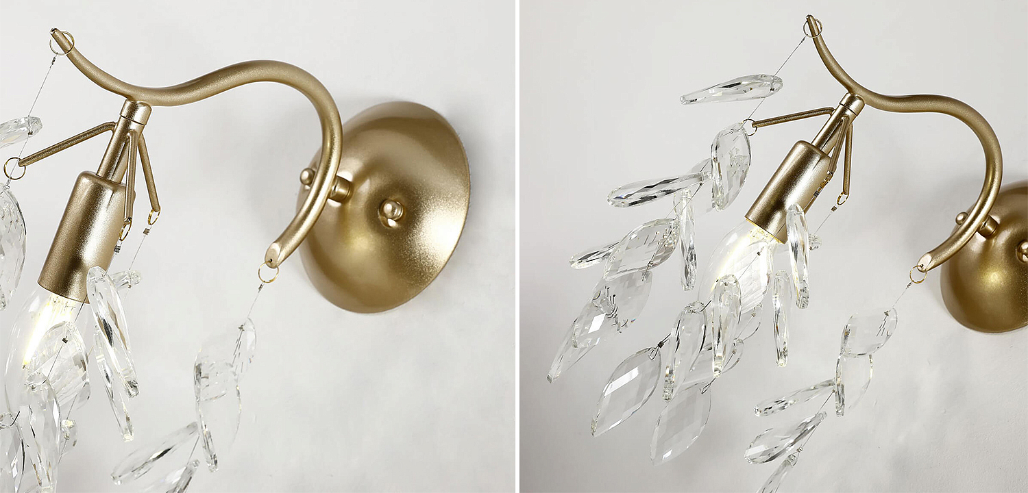 Бра Hanging Crystal Leaves Wall Lamp Бра Hanging Crystal Leaves Wall Lamp - Loft-Concept в Волгограде