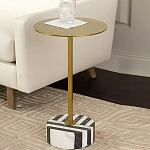 Дизайнерский журнальный стол с круглой столешницей на чёрно-белом основании Muruv варинант исполнения - 2 | Loft Concept в Волгограде