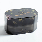 Шкатулка из эпоксидной смолы с цветами черная Epoxy Resin Pink Flowers Box Black варинант исполнения - 3 | Loft Concept в Волгограде