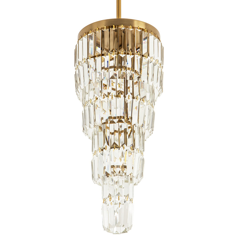 Многоярусная люстра с прямоугольными хрустальными подвесками Allard Crystal Chandelier Латунь Прозрачное Стекло Многоярусная люстра с прямоугольными хрустальными подвесками Allard Crystal Chandelier Латунь Прозрачное Стекло в Волгограде | Loft Concept