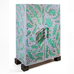 Премиальный Шкаф Defoliation двухстворчатый роспись зеленые листья  варинант исполнения - 1 | Loft Concept в Волгограде