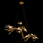 Люстра подвесная линейная с прозрачными стеклянными птичками на ветвях Serip Voa варинант исполнения - 5 | Loft Concept в Волгограде