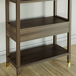 Стеллаж Elsa Dreams Walnut со стеклянными полками и ящиком варинант исполнения - 6 | Loft Concept в Волгограде