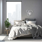 Бра белого цвета с изогнутыми световыми линиями и круглым основанием Luke Lampco Tracer Lamp варинант исполнения - 7 | Loft Concept в Волгограде