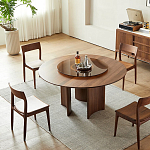 Стол обеденный круглый с двойной столешницей Walnut Wood Table варинант исполнения - 3 | Loft Concept в Волгограде