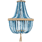 Люстра каплевидной формы украшенная круглыми бусинами Wooden Chandelier Blue варинант исполнения - 1 | Loft Concept в Волгограде