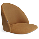 Барный стул со спинкой и металлической подставкой на 3-х деревянных ножках Горчичный Велюр Vendramin Chair варинант исполнения - 2 | Loft Concept в Волгограде