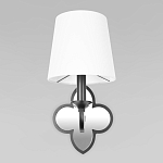 Бра с белым текстильным абажуром и декоративным основанием в виде четырехлистника с зеркальной вставкой Vitorino варинант исполнения - 12 | Loft Concept в Волгограде