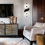 Бра со стеклянными плафонами-дисками Black and White Circles Wall Lamp варинант исполнения - 2 | Loft Concept в Волгограде