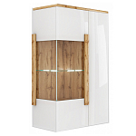 Витрина навесная двухдверная с белым глянцевым фасадом Grace of Furniture варинант исполнения - 1 | Loft Concept в Волгограде