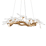 Люстра подвесная с прозрачными стеклянными птичками на ветвях Диаметр 100 см Serip Voa варинант исполнения - 6 | Loft Concept в Волгограде