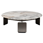 Столик журнальный с круглой мраморной столешницей на трех опорах Marble Stone Drawing варинант исполнения - 6 | Loft Concept в Волгограде