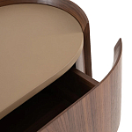 Комод округлой формы с тремя ящиками Walnut and Leather варинант исполнения - 4 | Loft Concept в Волгограде
