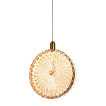 Подвесной светильник с плафоном из рельефного стекла Peony Glass Bronze  варинант исполнения - 4 | Loft Concept в Волгограде