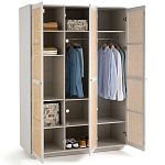 Шкаф с тремя дверцами из плетеного ротанга Tomio Wicker Furniture варинант исполнения - 4 | Loft Concept в Волгограде