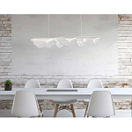 Люстра линейная с 3-мя белыми волнистыми плафонами Wave Line варинант исполнения - 11 | Loft Concept в Волгограде