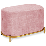Банкетка овальная пыльно-розовый велюр на 4-х металлических ножках золотого цвета SANJAY варинант исполнения - 1 | Loft Concept в Волгограде
