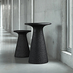 Круглый приставной столик из массива манго Piero Black Side Table варинант исполнения - 6 | Loft Concept в Волгограде