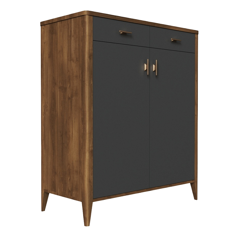 Комод с двумя дверками и ящиками Tasteful Furniture Коричневый Серый Комод с двумя дверками и ящиками Tasteful Furniture Коричневый Серый в Волгограде | Loft Concept