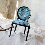 Стул из массива бука бирюзовый с изображением птиц и цветов Turquoise Chinoiserie Birds Garden Chair варинант исполнения - 6 | Loft Concept в Волгограде