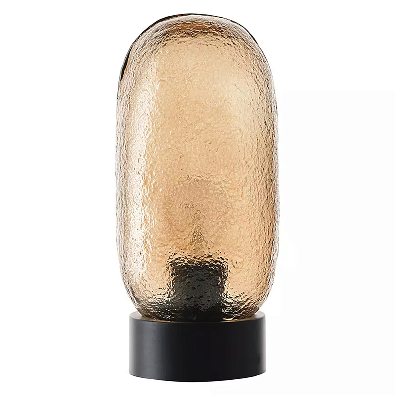 Настольная лампа с янтарным рельефным плафоном Lamp with Frozen Glass Effect Янтарный Черный Настольная лампа с янтарным рельефным плафоном Lamp with Frozen Glass Effect Янтарный Черный в Волгограде | Loft Concept