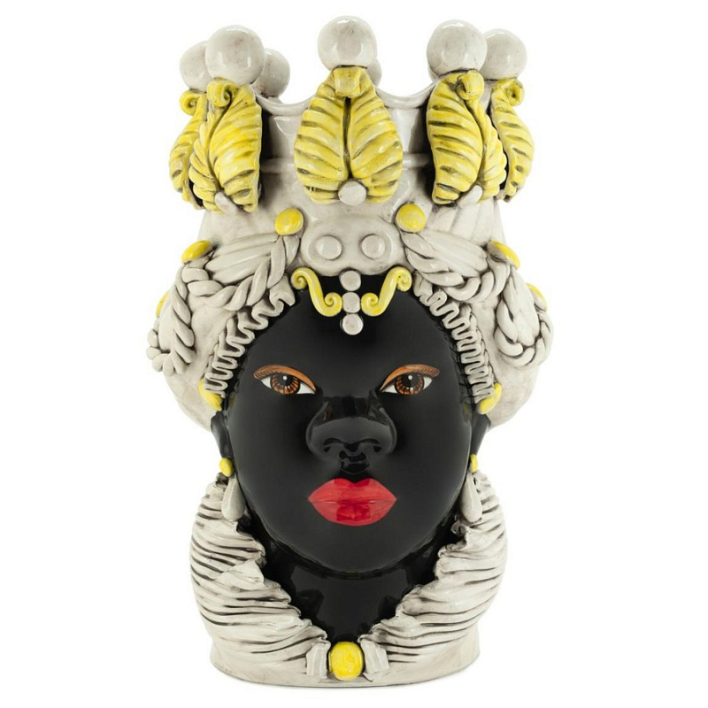 Ваза Vase Moro Lady Yellow Big Черный Бежевый Желтый Ваза Vase Moro Lady Yellow Big Черный Бежевый Желтый в Волгограде | Loft Concept
