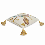 Чехол на подушку с кисточками и вышивкой птиц Ethnic mix Birds Square варинант исполнения - 1 | Loft Concept в Волгограде