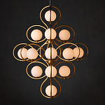 Люстра с закругленным каркасом золотого цвета и белыми плафонами Round Curl варинант исполнения - 3 | Loft Concept в Волгограде