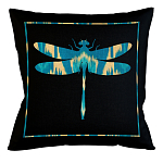 Подушка декоративная стрекоза бирюзово-жёлтая Ikat Pattern варинант исполнения - 1 | Loft Concept в Волгограде