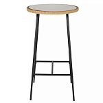 Барный столик с круглой плетеной столешницей Wicker Table Top варинант исполнения - 1 | Loft Concept в Волгограде