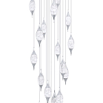 Большая каскадная люстра с хрустальными подвесками Esme Drops Crystal Chrome Cascade Chandelier 25 варинант исполнения - 2 | Loft Concept в Волгограде